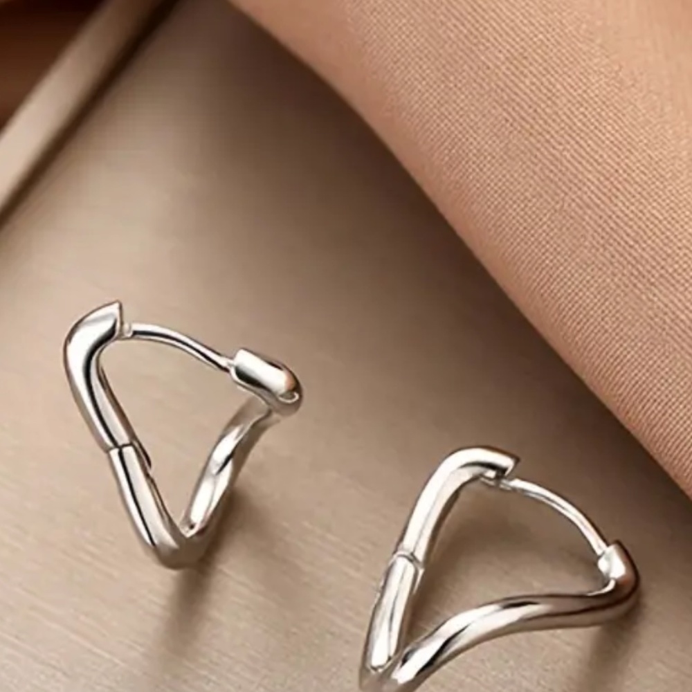 Simple Style 925 Silver Plated Earrings